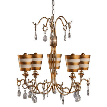 Lucas McKearn Tivoli 5-light Resin Chandelier in Gold with Silver Accents