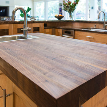 Walnut Countertop with Prep Sink