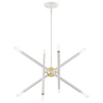Livex Lighting - Livex Lighting 46774-03 Soho - Eight Light Chandelier - An iconic chandelier, the Soho features an organicSoho Eight Light Cha White/Polished BrassUL: Suitable for damp locations Energy Star Qualified: n/a ADA Certified: n/a  *Number of Lights: Lamp: 8-*Wattage:60w Candelabra Base bulb(s) *Bulb Included:No *Bulb Type:Candelabra Base *Finish Type:White/Polished Brass