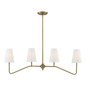 Trade Winds Madison Linear Chandelier in Natural Brass
