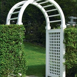 4 1/2' Vinyl Spindle Top Arbor - Pergolas