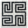 Marble Mosaic Border Decorative Tile Greek Key White 4.3x4.3 Polished, 1 piece