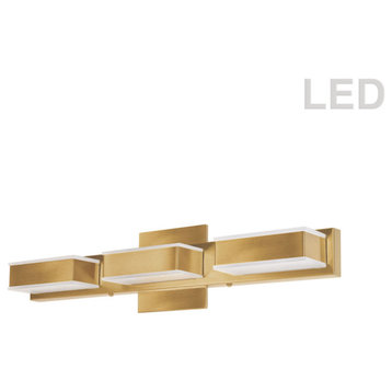 3-Light LED Wall Vanity, Gold