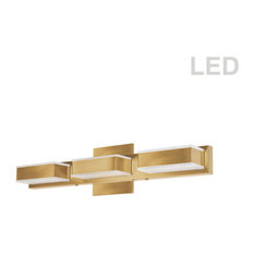 3-Light LED Wall Vanity, Gold