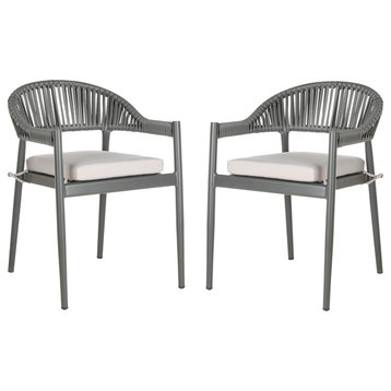 Safavieh Greer Rope Chair, Set of 2, Gray