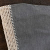 Crochet Trimmed Pillowcases, Set of 2, Gray Chambray, Standard/Queen