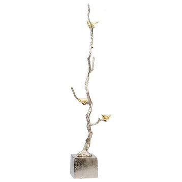Branch Decorative Object or Figurine, Silver/Gold