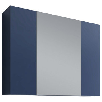 Fresca 32" Royal Blue Bathroom Medicine Cabinet With 3 Doors