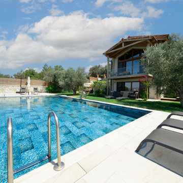 Firuze Mix & Beige Stone Porcelain Tiles - Urla,Izmir Villa