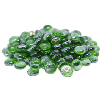 Decorative Fireglass Beads for Fire Pit, 3/4", 10 lbs, Emerald Green