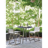 Tommy Bahama Del Mar 42" High-Low Outdoor Pub Table in Platinum Gray and Black