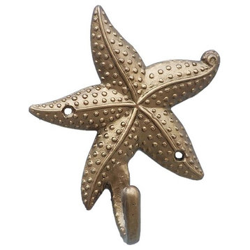Antique Brass Starfish Hook 5"