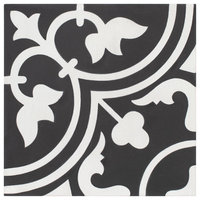 7.88" x 7.88" Cement Art Cement Floor and Wall Tile, Coal, Set of 12