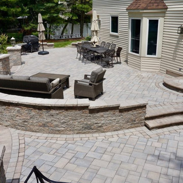 Marlboro, NJ: Freeform Multi-level patio with Alcove Seating