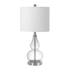 Anya 20.5" Mini Glass Table Lamp, Clear, Single