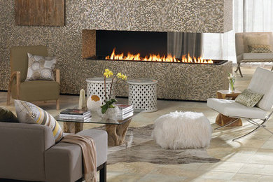 Living room - modern living room idea in Austin