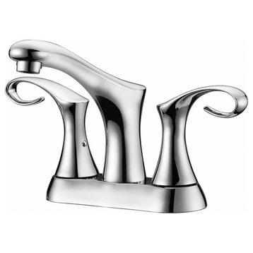 Dawn 2-Hole, 2-Handle Faucet For 4" Centers, Chrome, Pull-Up Drain With Lift Rod
