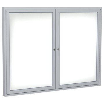 Ghent's Ceramic 36" x 48" 2 Door Enclosed Mag. Whiteboard in White