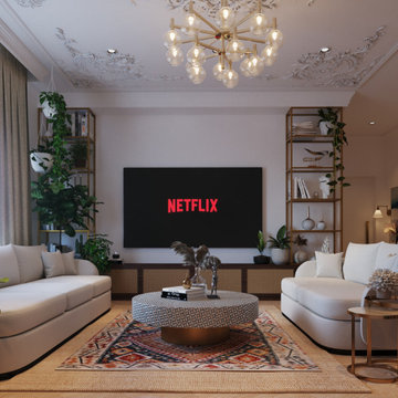 Contemporary boho living room