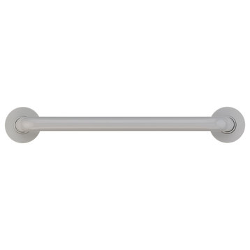 Coated Grab Bar With Safety Grip, ADA, Nylon Flange - 1 1/4" Dia, Light Gray, 42