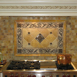 Kitchen backsplash mosaic and metal accent mural - Tile