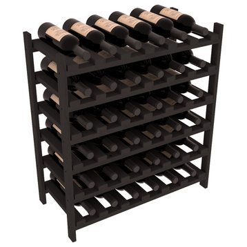 36-Bottle Stackable Wine Rack, Ponderosa Pine, Black