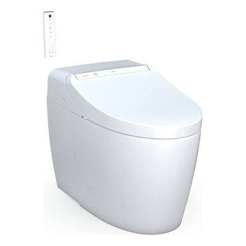 BTW Back To Wall Toilet Pan Round Modern White Gloss Ceramic 