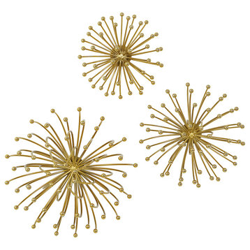 Uttermost Aga Gold Metal Wall Decor, Set of 3