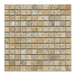 1x1 Noce Travertine Mosaic Tumbled - Home Decor