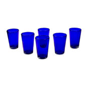 Cobalt Angles, Set of 6 Drinking Glasses, Mexico