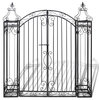 vidaXL Garden Gate Ornamental Fence Gate with Bolt Hinge Trellis Wrought Iron