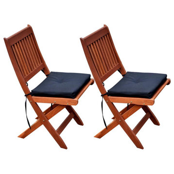 Miramar Cinnamon Brown Hardwood Outdoor Folding Chairs, Set of 2