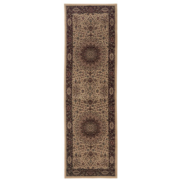 Oriental Weavers Ariana Ivory/Black Oriental Indoor Area Rug 2'7"X9'4"