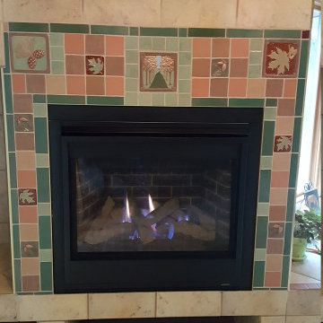 Craftsman tiled fireplaces