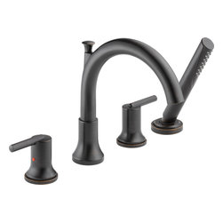 Delta Trinsic&reg; Roman Tub with Hand Shower Trim, Venetian&reg; Bronze Finish, T4759-R - Tub And Shower Faucet Sets