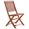 Set of Two Brown Folding Chairs