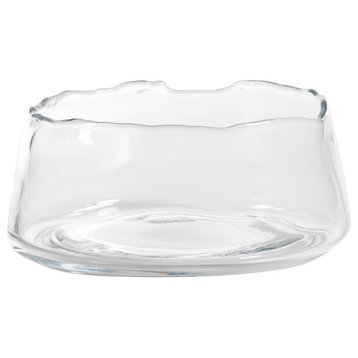 12" Wide Manarola Clear Glass Bowl, Clear