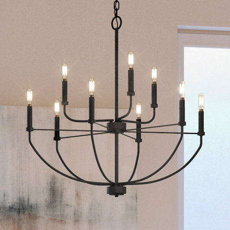 Luxury Modern Farmhouse Chandelier, Midnight Black