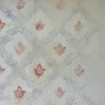 Indian Inspired Mural on Clay Plaster.