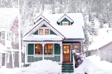 Elegant green two-story exterior home photo in Other