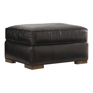 Edgemere Leather Ottoman Transitional Footstools And Ottomans