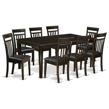 9-Piece Dining Room Set, Table With Leaf Plus 8 Chairs