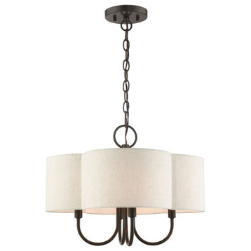 Traditional French Country Four Light Chandelier-English Bronze Finish