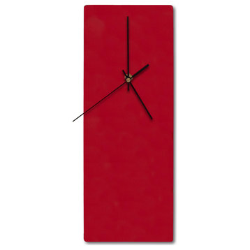 Contemporary Home Decor 'Rectangle Studio Clock Red' Minimalist Metal Wall Clock