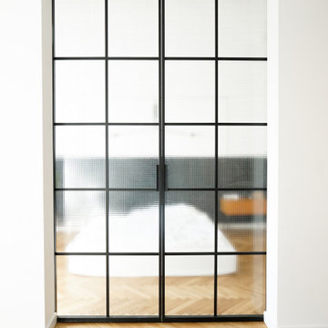 Internal steel sliding doors for the bedroom