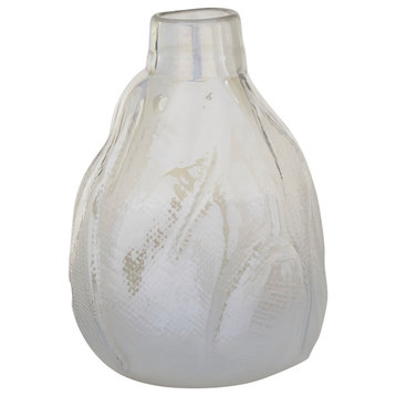 Contemporary White Glass Vase 83371