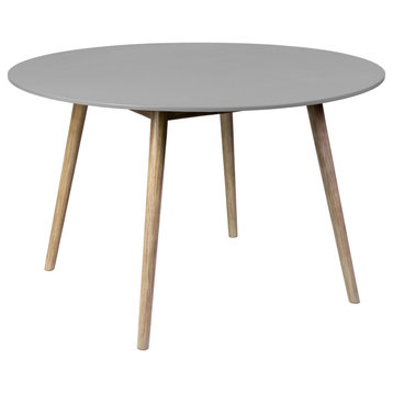 Sydney Outdoor Patio Round Dining Table in Light Eucalyptus and Grey Stone