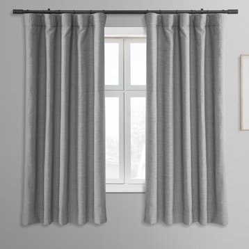Bellino Blackout Room Darkening Single Panel Curtain, Vista Gray, 50"x63"