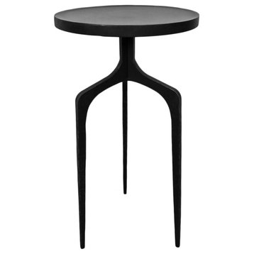 Black Steel 3 Leg Accent Table
