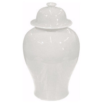 White Color Porcelain Temple Jar 18"
